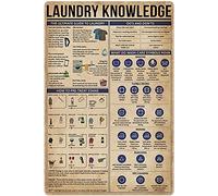 Laundry Knowledge The Ultimate Guide To Laundry Chart Poster Club Bedroom Garage Wall Decor Poster Metal Sign 8X12 Inches