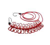Laundry Line Portable Clothesline With 12 Clothespins, Windproof Travel Stretchy Retractable Elastic Laundry Clothes Line(Red)