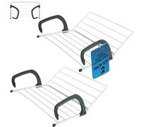 Laundry Mate 9 Bar Radiator Clothes Drying Rack Indoor - 2 Pack Radiator Airer Indoor, Adjustable Arms, Up to 7 Meters Drying Space, Rust-Resistant Iron Frame with White Powder-Coated Finish