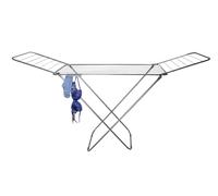 Laundry Mate Extendable Clothes Airer with Sock Clip - Extends Upto 180 cm Winged Foldable Laundry Rack - 18M Drying Space Clothes Horse - Weather Resistant Dryer Rack for Indoor with Non-Slip Feet