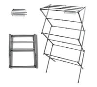 Laundry Mate Extendable Clothes Drying Rack With 7.5 Meters of Drying Space - 3 Tier Rust Resistant, Foldable Clothes Airer Space-Saving, Lightweight & Heavy Duty with Click-Lock Mechanism