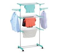 Laundry Mate Foldable Clothes Drying Rack Airer Free Standing Portable 4 Tier Large Heavy Duty Clothes Horse Airer With Hangers 18m Drying space & Wheels Space Saving Ideal For Indoor & Outdoor