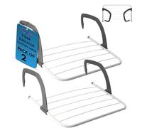 Laundry Mate Radiator Airer 5 Bars - Over Door Clothes Airer 2Pack Adjustable Folding Radiator Drying Rack for Towels & Laundry, Space Saving Cloth Drying Rack for Radiators, Doors & Baths