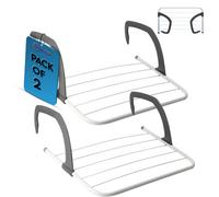 Laundry Mate Radiator Airer 5 Bars Over Door Clothes Airer Adjustable Folding Radiator Drying Rack For Towels & Laundry Pack Of 2