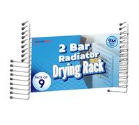 Laundry Mate Radiator Airer 9 Pack Radiator Clothes Airer Space-Saving Drying Rack 2-Bar Over Radiator Towel Rail Hanger - 9M Drying Space Ideal for Radiators, Doors and Bathroom