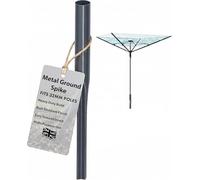 Laundry Mate Rotary Washing Line Spike 32mm Heavy-Duty Metal Ground Spike for Rotary Airer - Galvanized Garden Spike Stable & Rust-Resistant Washing Line Holder
