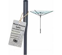 Laundry Mate Rotary Washing Line Spike 32mm Heavy Duty Metal Ground Spike For Rotary Airer Rust Resistant Washing Line Holder