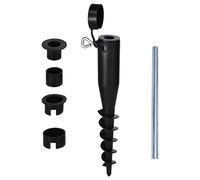 Laundry Mate Rotary Washing Line Spike - Clothes Airer Spike with Screw-In Design, Adjustable Holders, Metal Turning Rod & Protective Cap, Fits 25/30/35/40/45mm Poles, Ideal for Garden & Pathway