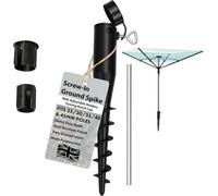 Laundry Mate Washing Line Spike Includes Closure Cap Heavy Duty Rotary Airer Washing Line Ground Spike Fits 25/30/35/40/45mm Poles