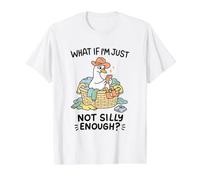 Laundry Mom ADHD Goose Not Silly Enough Funny Value Graphic T-Shirt, Men, White, S