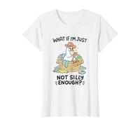 Laundry Mom ADHD Goose Not Silly Enough Funny Value Graphic T-Shirt, Women, White, S