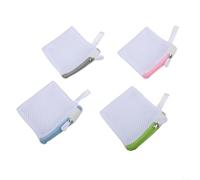 Laundry Pod Dissolving Bags 4 Pack, Mesh Storage Pouches for Scent Beads and Detergent for PODS, Anti-Stick Protection for Home and Travel Use(Square)