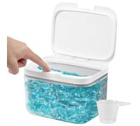Laundry Pod Storage, Automatic Pop-Up Washing Pods Holder, Large Capacity Clear Laundry Pods Container with Measuring Cup, Sealed Washing Pod Storage, Sealed Case Holder (2.8L)