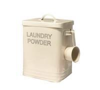 Laundry Powder Canister Storage Tin with Lid Non Slip Pads (Cream)