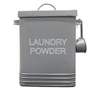 Laundry Powder Canister Storage Tin with Lid Non Slip Pads (Grey)