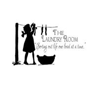Laundry Room Decor, Laundry Sign Decal Quotes Sorting Out Life One Load at A Time Vinyl Waterproof-L-52x91cm-Black