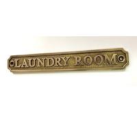 LAUNDRY ROOM Door Sign Solid Brass with a Antique Bronze Finish 22 x 3.5 cm comes with Screws DSN-17-AB