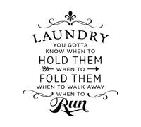 Laundry Room Quotes Indoor Wall Sticker Vinyl Laundry Logo Words Art Wall Stickers Accessories-S-30x33cm-Black