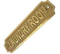 Laundry Room Sign Antique Chic Vintage/Retro Style Brass Plaque Kitchen Utility Room With Screws