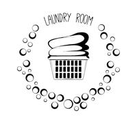 Laundry Room Vinyl Wall Decal Decor Basket Clothes Bubbles Stickers Mural Removable Wall Posters Washing Sign Extra Large - 75x79cm