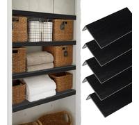 Laundry Room Wire Shelf Cover Wood-Look, Storage Room Kitchen Organization, Basement Closet Pantry Wire Rack Covers Black, 1/4/5pcs Decoration Shelf(5pcs,L24xW12"/61x30cm)