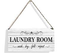 Laundry Room Wood Sign Laundry Wooden Signs Rustic Hanging Plaque Home Wall Art Sign Wall Decor for Home
