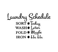 Laundry Schedule Sign Vinyl Wall Decal Sort Today Laundry Quote Wall Sticker Removable Laundry Shop Decoration Vinyl Art Large - 42x71cm