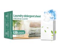 Laundry Sheets, 120pcs Lightweight Eco, Biodegradable & Freshly Scented, Non-Bio Zero-Waste & Removes Tough Stains, Ultra-Concentrated Non Liquid Washing Sheets, Travel Wash Sheet, Laundry Care