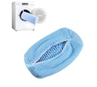 Laundry Shoe Bag, Shoe Cleaning Bag, Shoe Washing Machine Bag, Fluffy Fibers Keep 360° Wrap-Around Cleaning, Reusable Without Distortion Shoe Laundry Bag for Sneakers Football Running Shoes, Blue