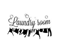 Laundry Sign Wall Vinyl Stickers Bubble Removable Home Decoration Modern Wall Decals Art Mural Room Decor Sticker Small - 33x57cm