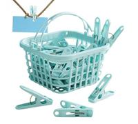 Laundry Sock Clips - 30 Pieces Windproof Pins Small Pegs for Household Clothes Airer, Portable Fasteners | Greeting Cards, Photos, Underwear