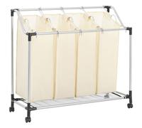 Laundry Sorter with 4 Bags Cream Steel GF0