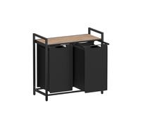 Laundry Sorter Hamper with Removable Bags, Camel Brown and Black