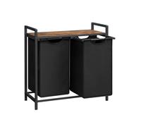 Laundry Sorter Hamper with Removable Bags, Rustic Brown + Black