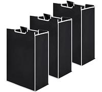Laundry Sorter Replacement Bags Hamper Cart Removable Replacement Laundry Storage Organizer Bag Hamper Liner, No Hooks 14.76 x 8.66 x 21.65 Inch(Black,3 Pcs)