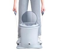 Laundry Spinner Manual, 24.5cm Inner Bucket, with 100cm Drain Hose, Pull Rope Manipulate/No Electricity Needed, for Travel, Dorm, Camping& Small Spaces,White
