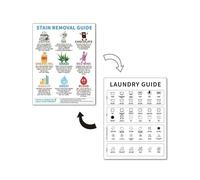 Laundry Symbols Chart,Double Sided Laundry Symbols Magnet,Magnetic Laundry Cheat Sheet for Stain Removal,Laundry Symbols & Stain Removal Magnet for Laundry Room Decor