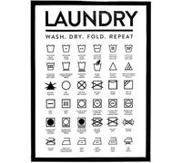 Laundry Symbols Guide Laundry Room Tin Sign Metal Art Iron Painting For Indoor Outdoor Home Decor Room Door Accessories Gifts 8x12 Inch