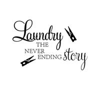 Laundry The Never Ending Story Clothespin Wall Sticker Laudry Washroom Laundry Room Quote Wall Decal Vinyl Home Small - 44x45cm