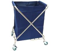 Laundry Trolley, Commercial Foldable Laundry Cart, Removable Canvas Lining Bag and Wheels, 100Kg/220LBS Weight Capacity, for Home Hotel,