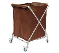 Laundry Trolley, Commercial Foldable Laundry Cart, Removable Canvas Lining Bag and Wheels, 100Kg/220LBS Weight Capacity, for Home Hotel,