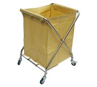 Laundry Trolley, Commercial Foldable Laundry Cart, Removable Canvas Lining Bag and Wheels, 100Kg/220LBS Weight Capacity, for Home Hotel,