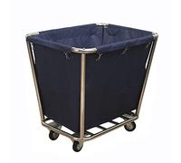 Laundry Trolley Hamper Clothes Basket Sorter Commercial Cart Large Hotel Linen Trolley Wheels Room Organization Storage Easy Install (Blue One Size)