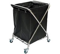 Laundry Trolley, Heavy Duty Foldable Laundry Cart with Removable Canvas Lining and Wheels, 100Kg Weight Capacity