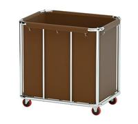 Laundry Trolley Heavy-Duty Service Cart with Removable Canvas Lining Bag and Wheels, Stainless Steel Construction for Efficient Housekeeping