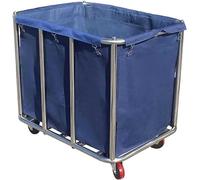 Laundry Trolley, Large Commercial Stainless Steel Laundry Trolley with Wheels, for Home Hotel Laundry Room, 400 L, 120 kg Load Capacity, 90 x 65 x 80 cm (Blue)