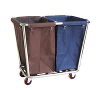 Laundry Trolley with 2 Sect Sorter Cart on Wheels Versatile Hamper for Bathroom Bedroom Commercial Hotel Linen Sto Housekeeping Service tial