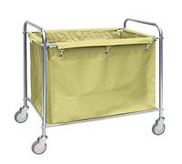 Laundry TrolleyLarge Commercial Laundry Hamper, Laundry Cart with Durable Detachable Fabric Bags, Wheels and Handle, 11.5 Bushel (400L), for Lndustrial/Home (Color : Beige)