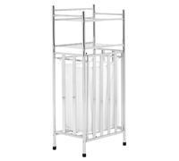 Laundry Unit With Basket, Chrome Storage Stand With Bag, Lidded Laundry Organizer With Storage Basket Premier Housewares Silver One Size