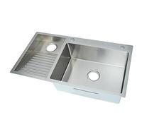 Laundry Utility Sink With Washboard Stainless Steel Kitchen Sink Household Pool Balcony Room Wash Basin Easy Clean Double-Bowl 900mm/35.4Inch